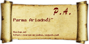 Parma Ariadné névjegykártya